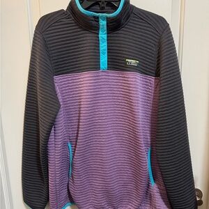 L.L. Bean Women’s Airlight Pullover Charcoal and Lavender (XL Tall)